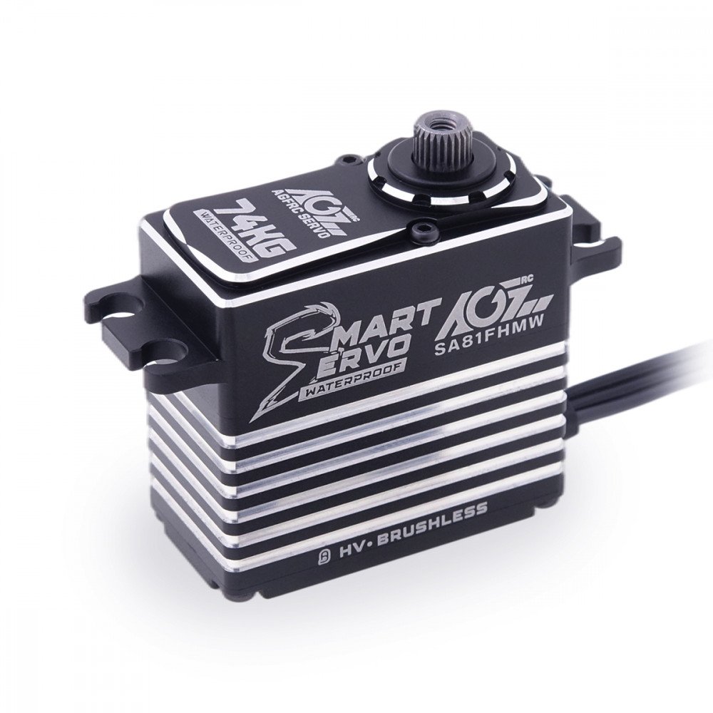 AGFRC 74kg 4 pole brushless steel gear waterproof smart winch servo